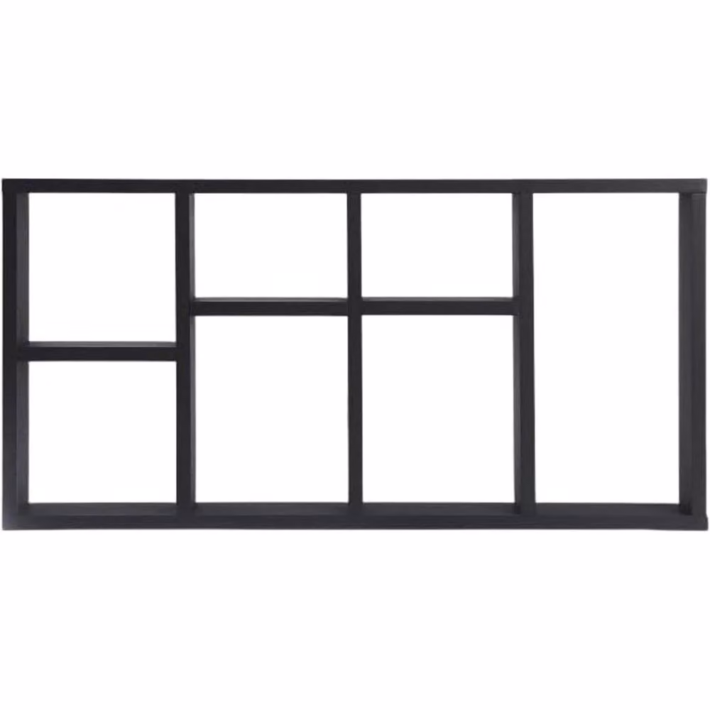 FLAVORA Black Matt Floating Wall Shelves, W: 50 cm x D: 50 cm x H: 3 cm – 3