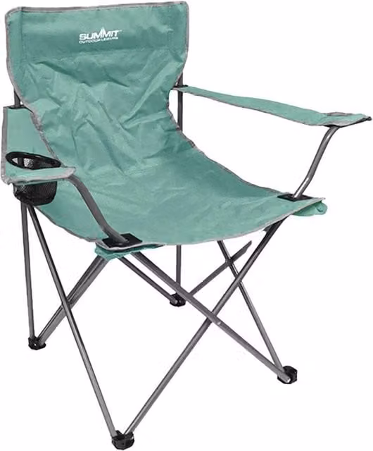VFM e-Store Folding Camping Chair with Cup Holder and Carry Bag, Green, H 81 cm x W 51 cm x D 51 cm – 1