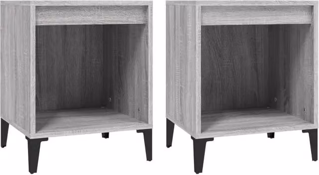 Berkfield Home Set of 2 Grey Sonoma Bedside Cabinets, W/D/H: 40 x 35 x 50 cm – 1