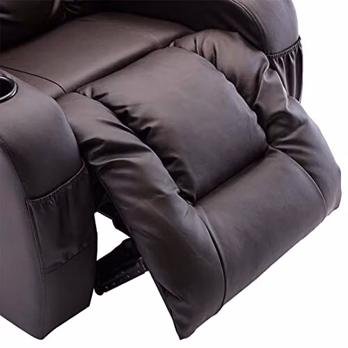 More4Homes Caesar Electric Automatic Recliner with Heat and Massage in Black Bonded Leather – 8