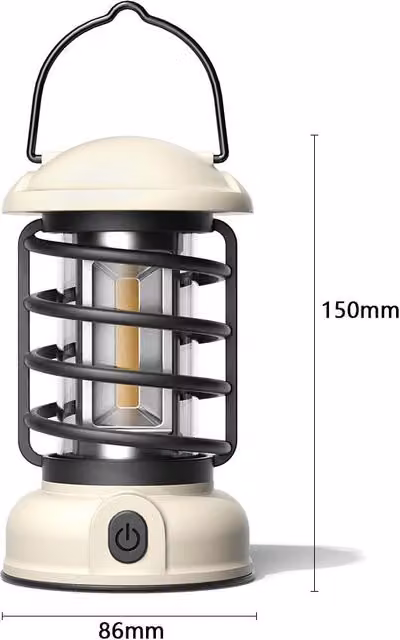Leaper Vintage Rechargeable LED Camping Lantern in White