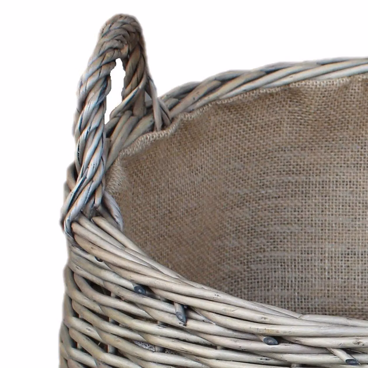 Red Hamper Wicker Antique Wash Stumpy Basket Set of 2 in Brown, Red and Grey – 3