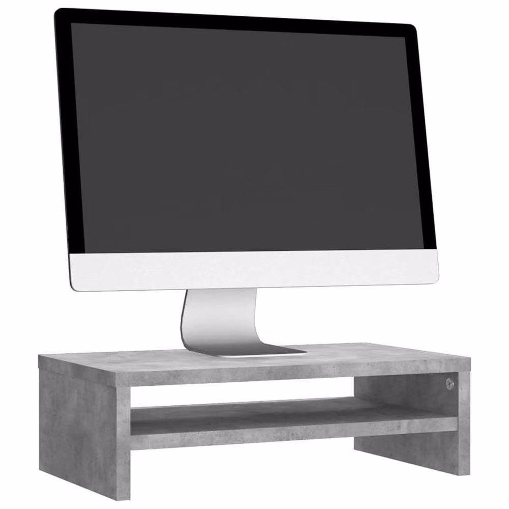 Berkfield Home Monitor Stand in Concrete Grey, W/D/H: 42 x 24 x 13 cm – 3