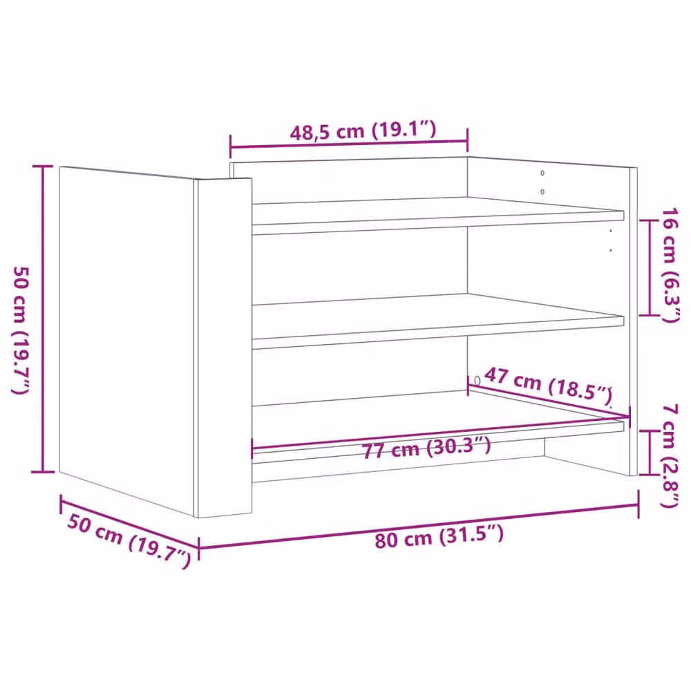 Berkfield Home Modern Grey Sonoma Coffee Table, W/D/H: 80 x 50 x 50 cm – 5
