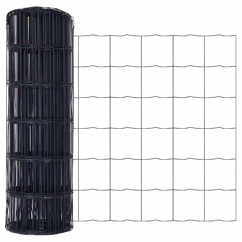 Berkfield Home Euro Fence with 13 Spike Posts, 1 x 25 m, Galvanised Steel, Grey/Silver – 4