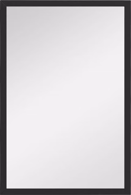 HOMCOM Modern Rectangular Wall-Mounted Glass Mirror, Black, W: 60 cm, H: 40 cm – 1