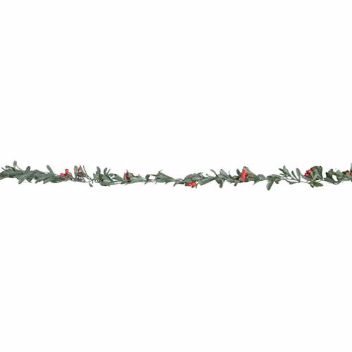 Samuel Alexander 1.90m Festive Christmas Garland with Green Leaves and Red Berries – 2