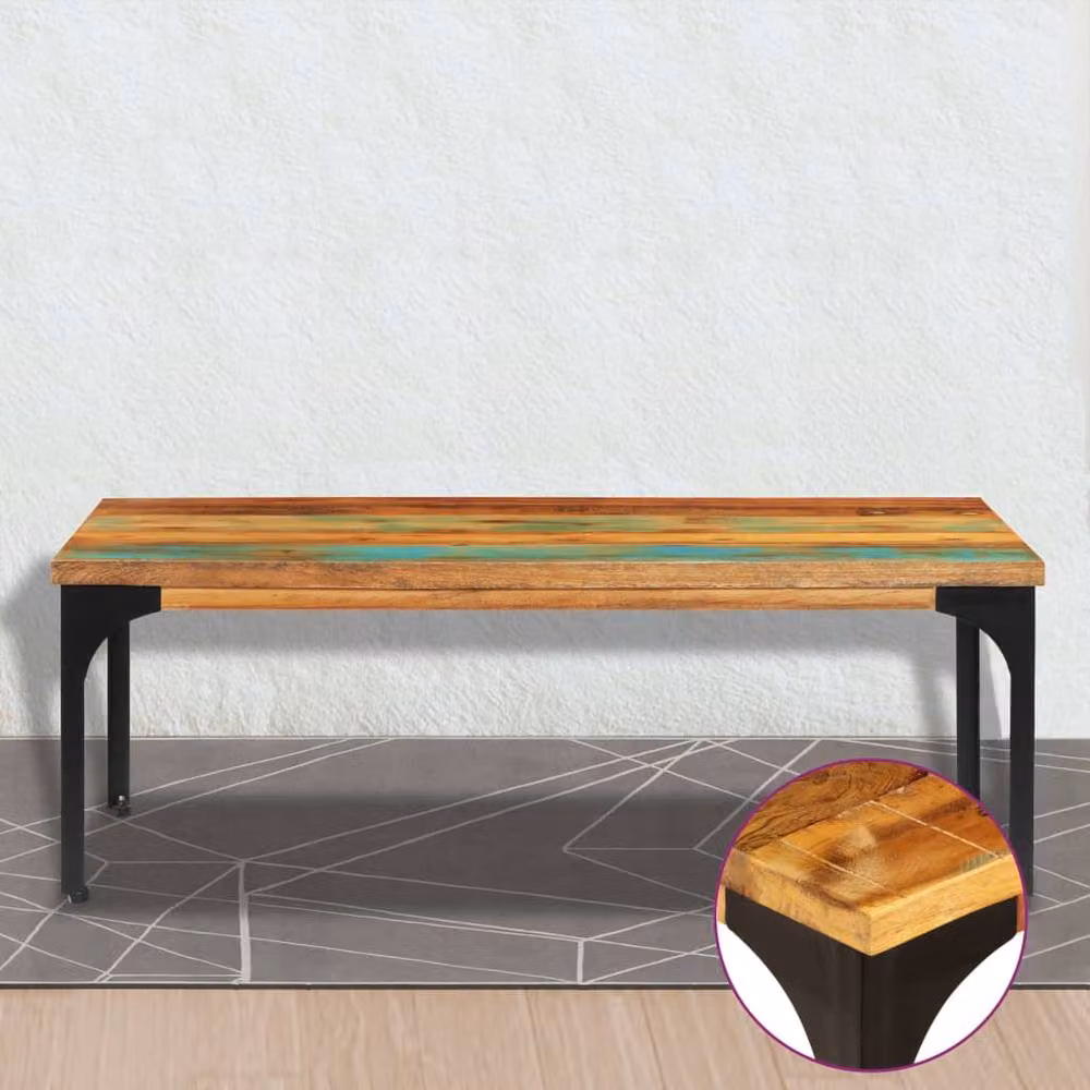 Berkfield Home Brown Reclaimed Solid Wood Coffee Table, W/D/H: 100 x 60 x 35 cm – 6