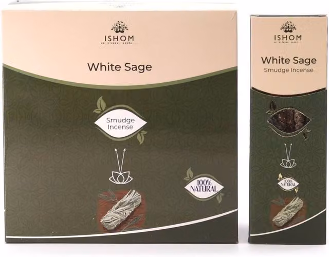 KDMD Ishom White Sage Smudge Incense Sticks in Brown