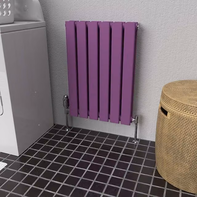 Lux Heat Flat Horizontal Double Radiator in Pretty Plum Purple, W: 60.0 cm, H: 42.0 cm