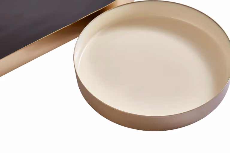 Orsina Elva Set of Two Round Solid White Trays