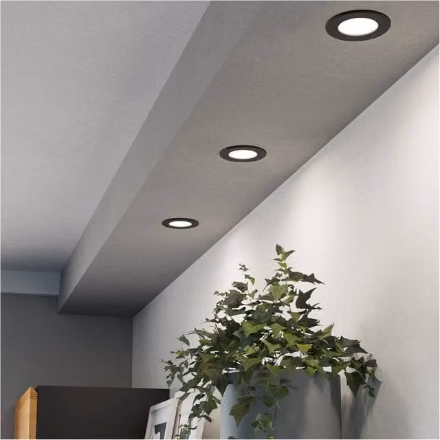 Loops Modern Black LED Ceiling Spotlight with Included Bulb – 1