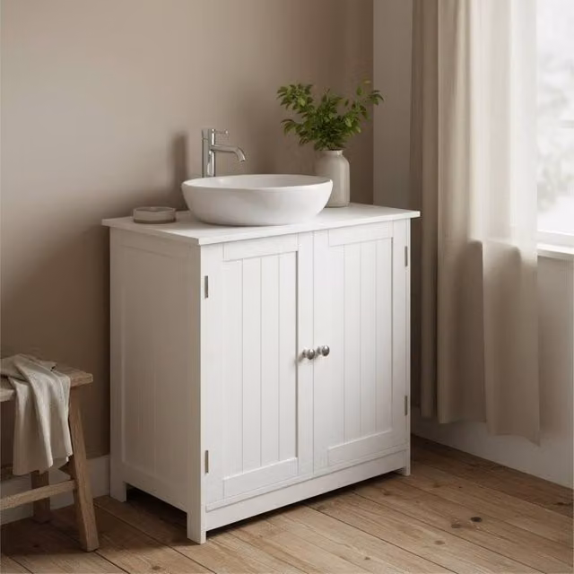 Wyld Haus Neha Under Sink Bathroom Vanity Storage Unit, White, W/D/H: 60 x 30 x 60 cm – 1