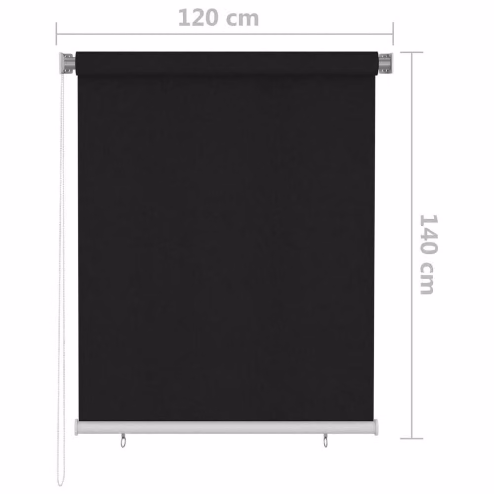 Berkfield Home Outdoor Roller Blind, Black, W: 120 cm, H: 140 cm – 4