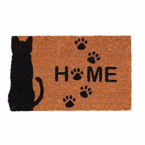 Esschert Design Rectangular Coir Cat Doormat, Brown, W/D: 45.0 x 75.0 cm