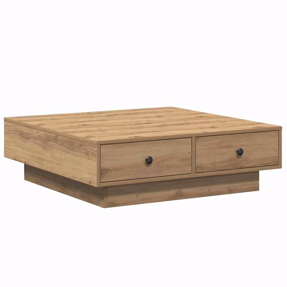 Berkfield Home Modern Square Coffee Table in Brown Artisan Oak Veneer, W/D/H: 90 x 90 x 28 cm – 3