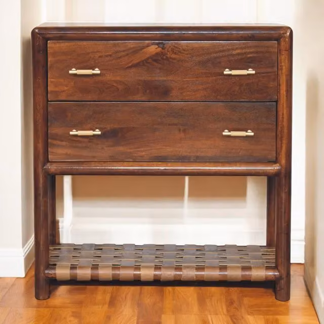 Artisan Furniture Rustic Mango Wood Nightstand in Brown