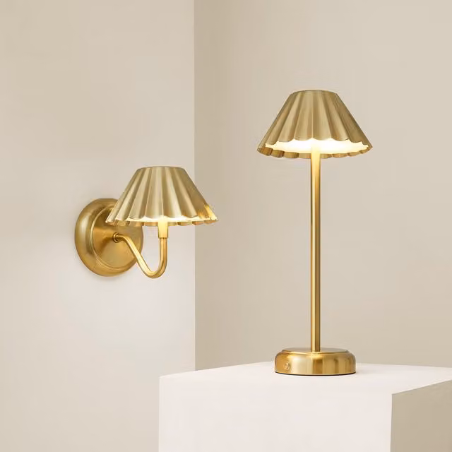 Avery Portable Rechargeable LED Table Lamp with Touch Control in Gold/Brass or Black