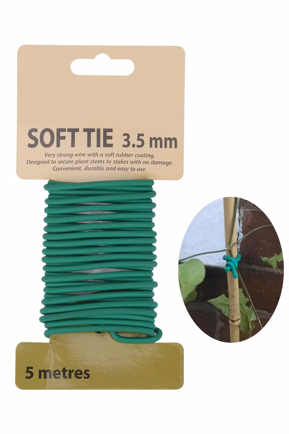 Neel Blue 3.5mm Plastic-Coated Garden Twist Plant Ties, Green, 10 Metres – 2