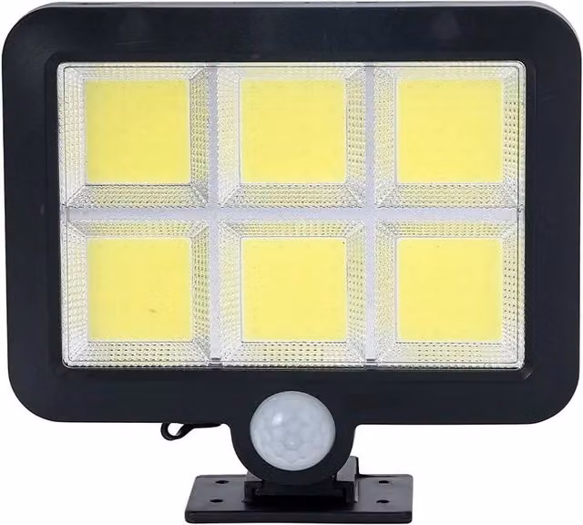 KORVIXA Solar Floodlight with Motion Sensor, Black, Diameter: 25 cm, Height: 19 cm – 1