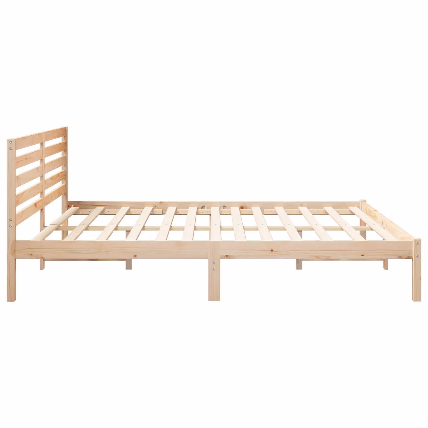 Berkfield Home Solid Pine Wood Bed with Headboard in Brown, 200 x 200 cm – 2