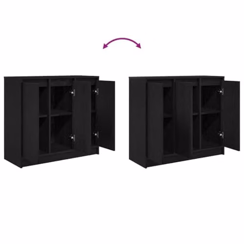 vidaXL Modern Black Oak Sideboard in Matt MDF, W/D/H: 85 x 34 x 76 cm – 4