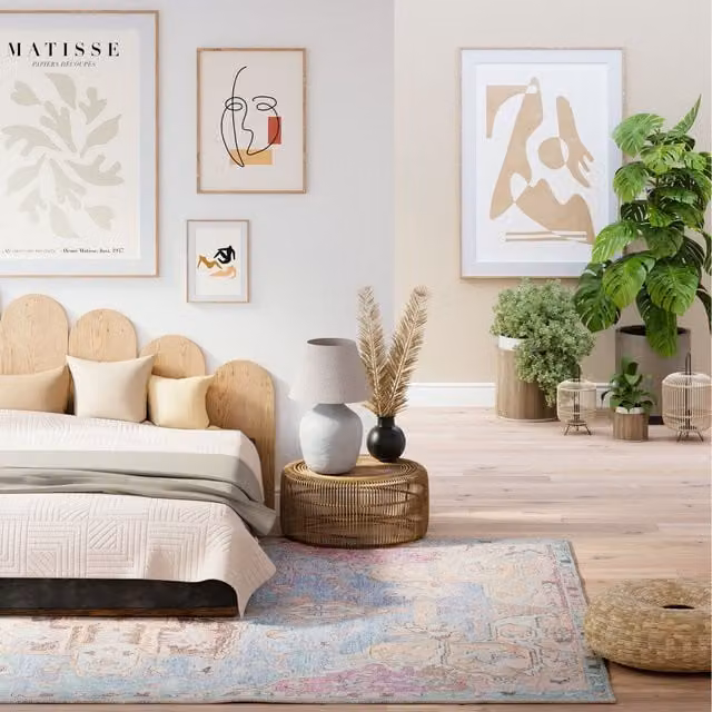 The Rug House Modern Oriental Washable Area Rug in Pink, Blue and Multicolour, Width: 290 cm