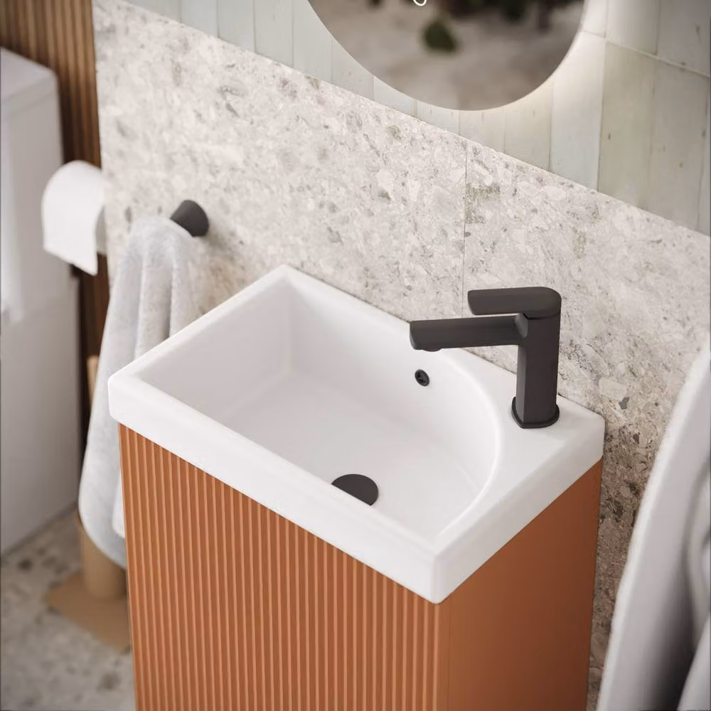 Bathroom Kingdom Flauto Orange Wall Hung Cloakroom Vanity Basin, Width: 45 cm – 2