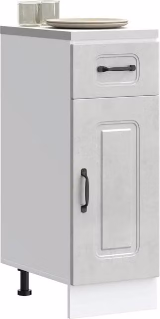 Berkfield Home Kalmar Kitchen Base Cabinet in Concrete Grey Matt Engineered Wood