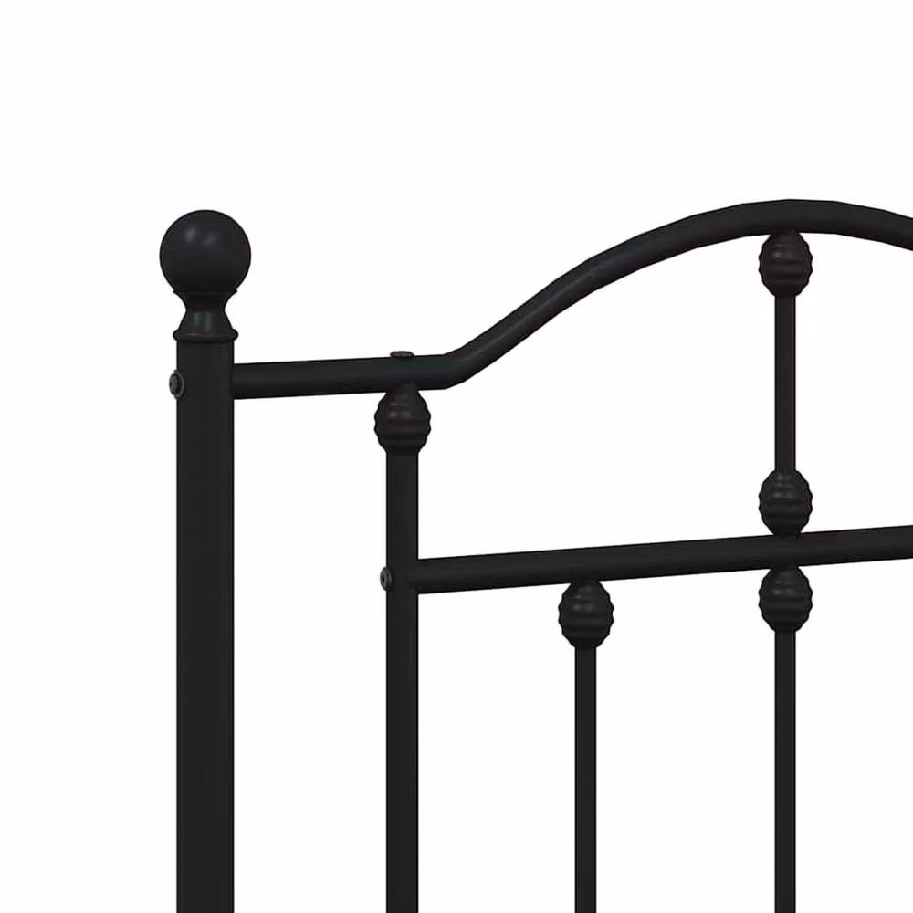 Berkfield Home Classic Metal Headboard in Matt Black – 3