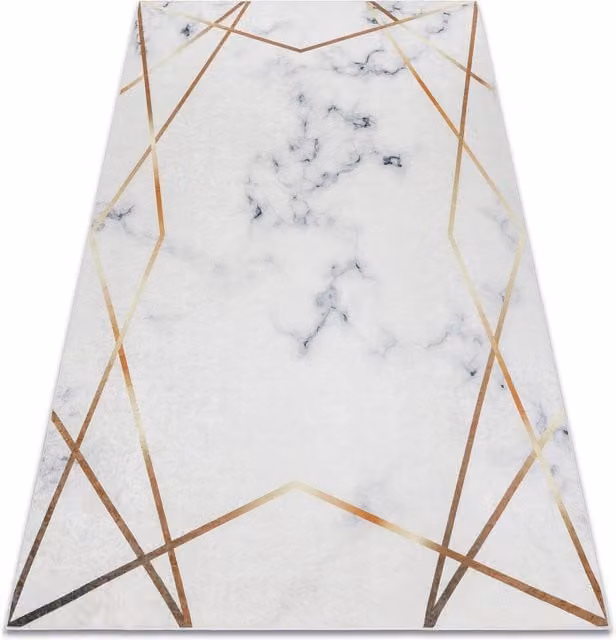 RugsX Andre Geometric White Polyester Rug, W: 160 cm, L: 220 cm