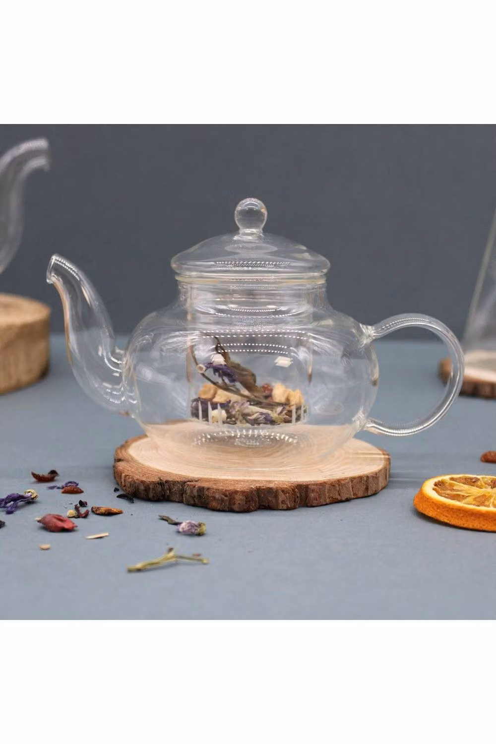 KDMD Round Pearl Glass Teapot with Infuser, Clear, 400ml – 2