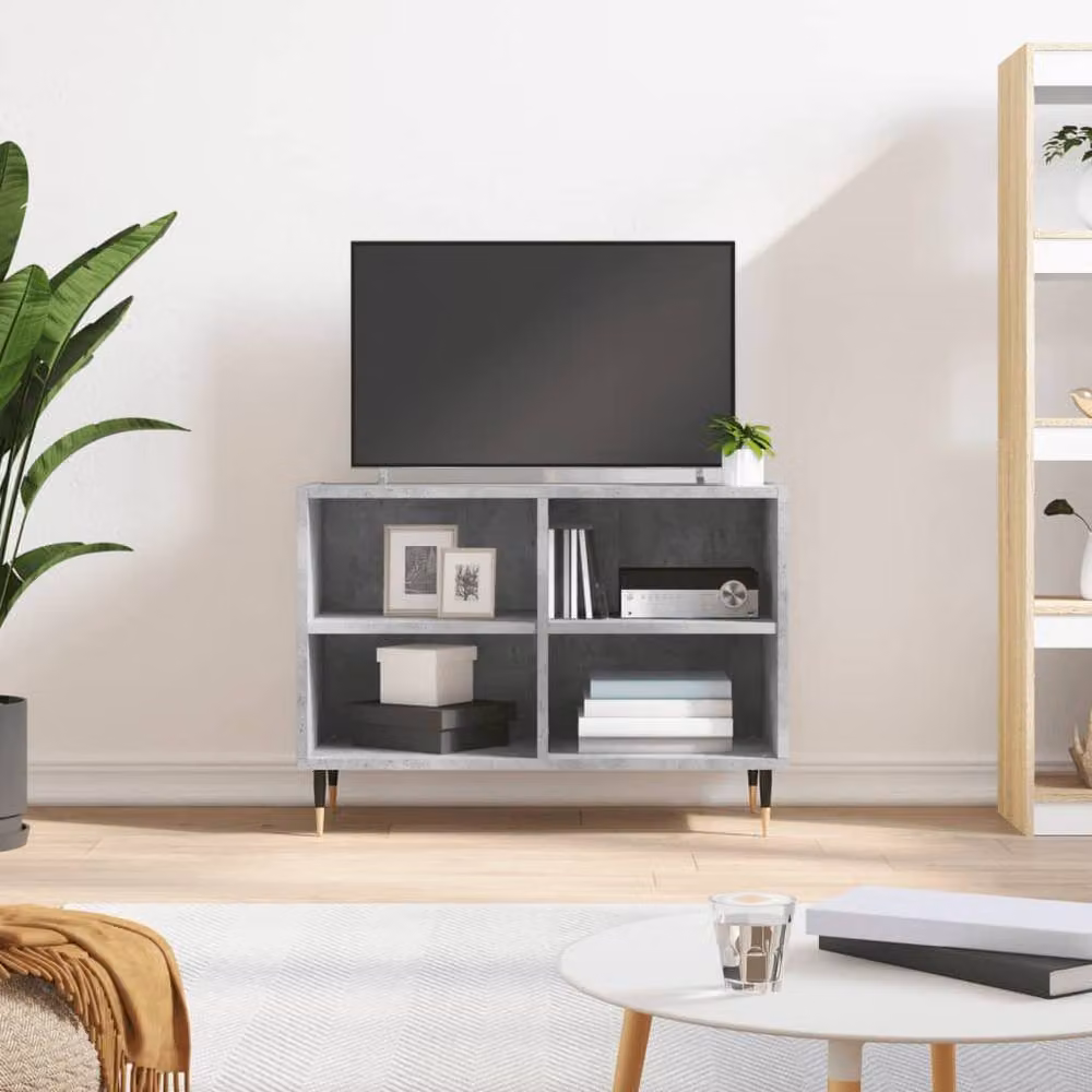 Berkfield Home Industrial TV Cabinet in Concrete Grey, W: 69.5 cm, D: 30 cm, H: 50 cm – 2