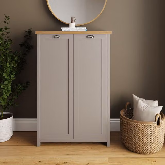 GFW Lancaster 2 Door Grey Matt Shoe Cabinet – 2