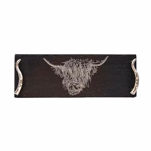Selbrae House Rectangular Slate Serving Tray with Handles in Grey and Black, W/D/H: 42.0 x 15.0 x 15.0 cm – 3