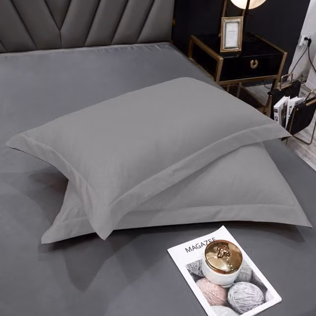 Ezysleep Egyptian Cotton 400 Thread Count Oxford Pillowcase Set, Grey, Pack of 2