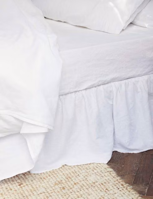 Piglet In Bed Pure Linen Valance Sheet in White