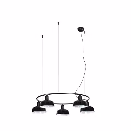 Netlighting Tatawin Small Pendant Ceiling Light, Gloss Black, 5x E27