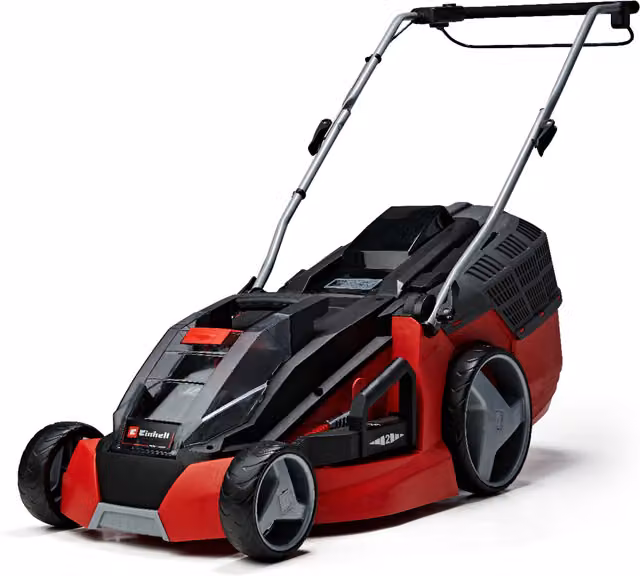 Einhell Power X-Change 36V Cordless Lawnmower with Battery, Charger and Mulching Kit, Red, 43cm