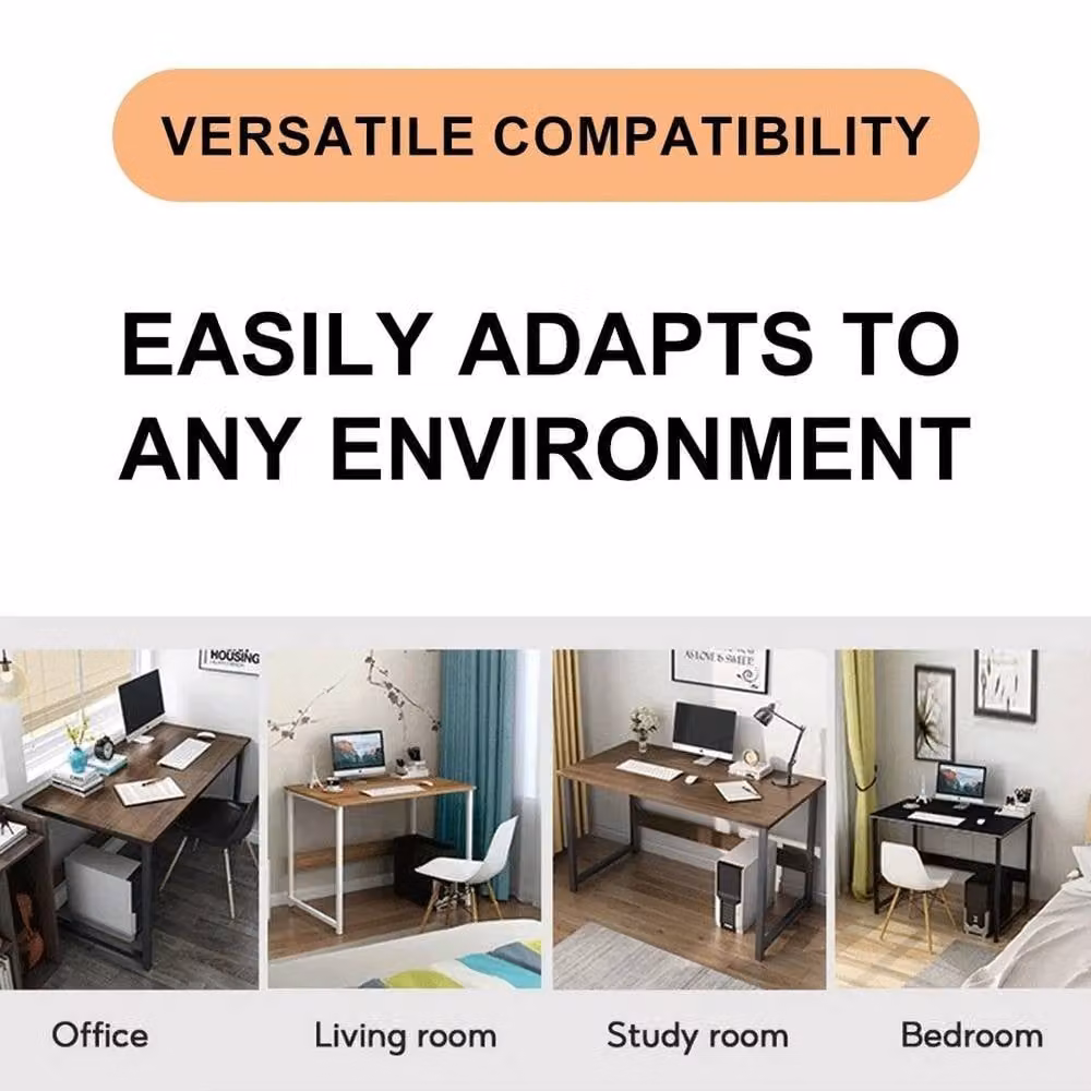 FORGEVIO Modern Computer Desk and Study Table with Shelves in Brown – 1