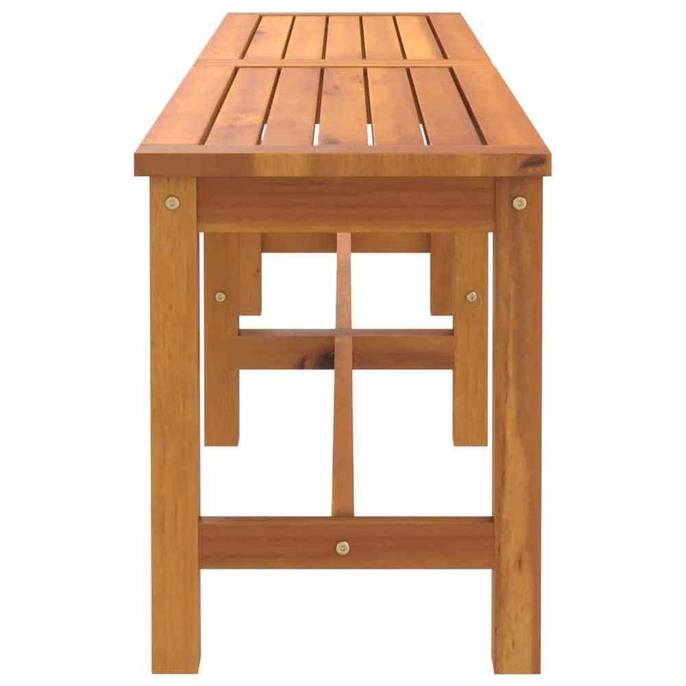 Berkfield Home Brown Acacia Solid Wood Garden Bench, W/D/H: 150 x 35 x 45 cm – 3
