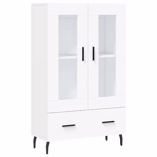 vidaXL Modern White Highboard with Glass Doors and Internal Shelves, W/D/H: 69.5 x 31 x 115 cm – 1