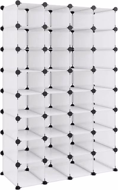 Berkfield Home Transparent Shoe Rack, W/D/H: 93 x 36.5 x 140 cm