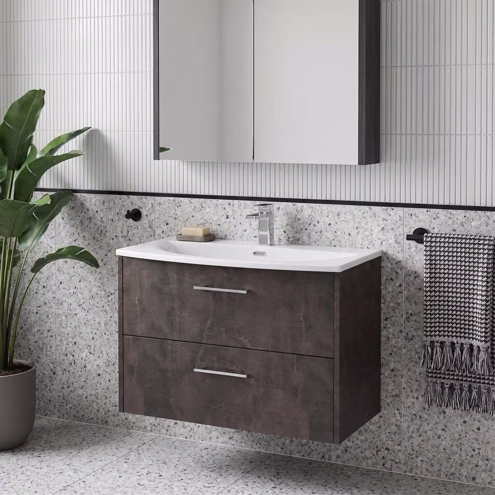 Balterley Winshill 2 Drawer Vanity Unit with Curved Basin in Grey – 2