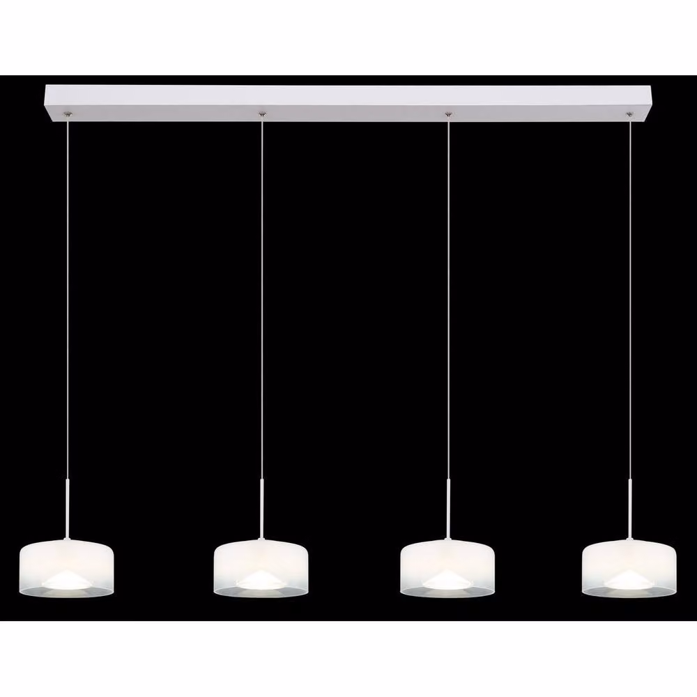Netlighting Belinda Bar Pendant Light in White with Opal Glass Shade, 4x LED 4000K – 3