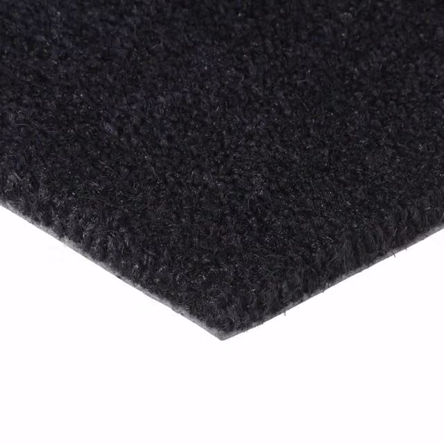 Berkfield Home Durable Black Tufted Coir and PVC Rectangular Door Mat, W: 80 cm, D: 50 cm