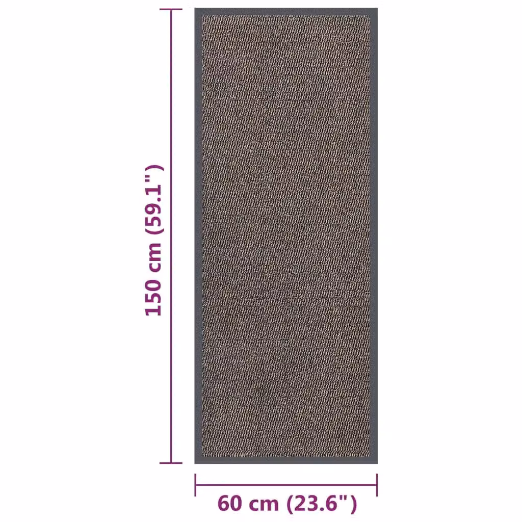 Berkfield Home Tufted Non-Slip Doormat, Brown, W: 60 cm, D: 150 cm – 2