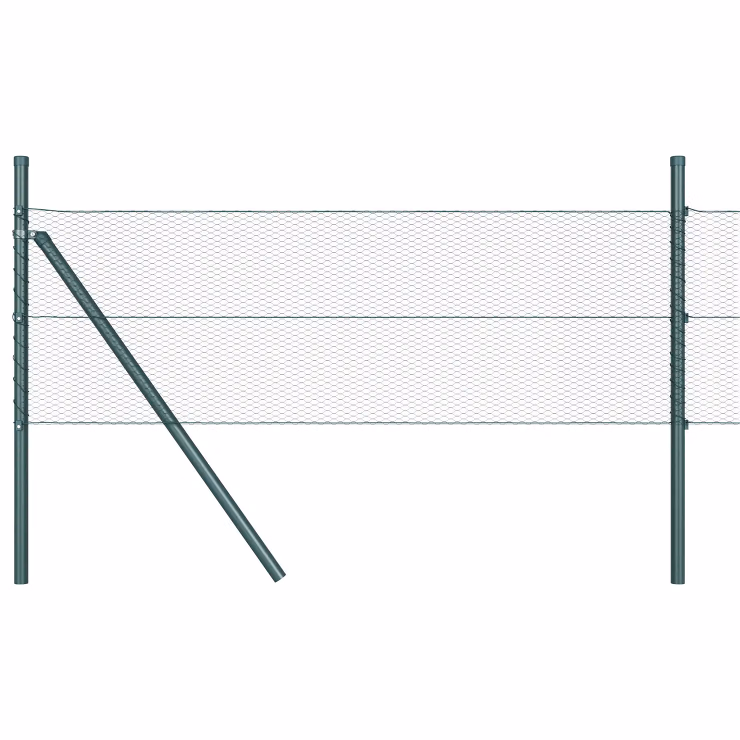 Berkfield Home Green Steel Hexagon Fence, H 0.8 m x W 10 m – 4