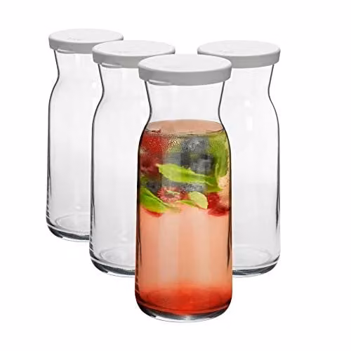 Argon Tableware Brocca Glass Carafes with Lids, Pack of 4, Transparent, 700ml each – 1
