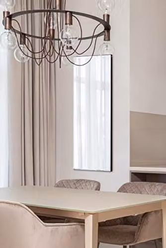 MirrorOutlet Single Bevelled Venetian Wall Mirror, Silver, W: 120 cm, H: 40 cm